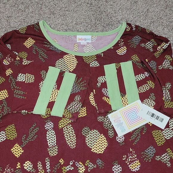 Lularoe Irma Tunic High Low Top Cactus Size S Small 6-8 - Picture 2 of 5
